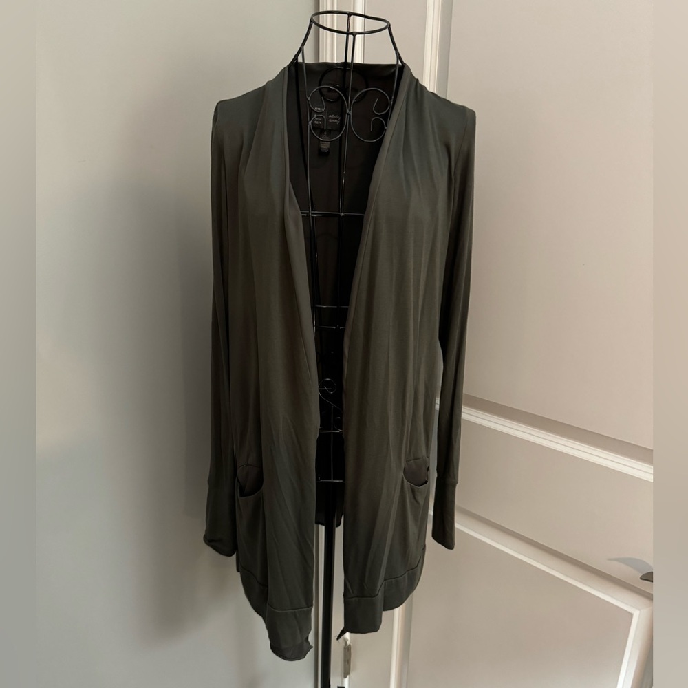 Anthropologie Saturday Sunday Open Cardigan in Olive Green Size Small